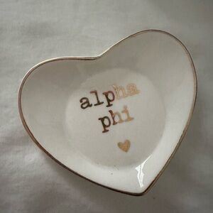 Heart-Shaped Alpha Phi Trinket Dish
